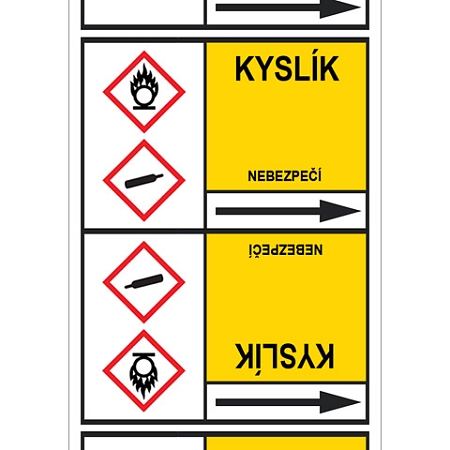 Značení potrubí, kyslík